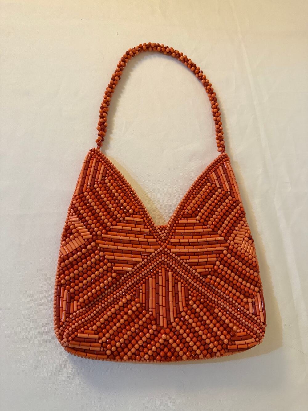 Lulus Sunny Element Orange Beaded Shoulder Bag
